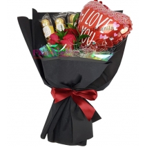 Bouquet Of Roses with Chocolate & Balloon