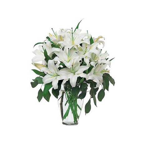 12 Stargazer Lilies in Vase Send to Manila Philippines